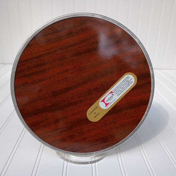 Pair of Vintage MCM Formica Laminated Serving Trays Silverplate Sides Platters - Picture 5 of 11